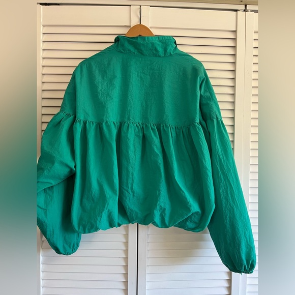 Free People Now Or Never Balloon Sleeve Bomber Windbreaker Light Jacket - Picture 5 of 9